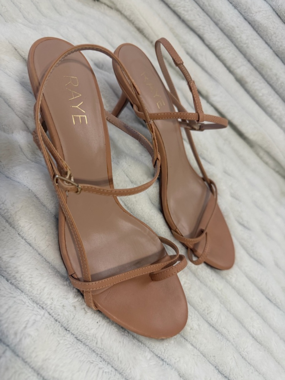 RAYE Women's Nude Strappy Heels, Size 8 - Picture 7 of 15